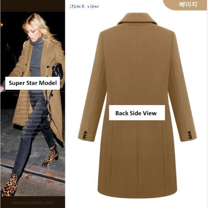 Autumn Winter Loose Ladies Long Trench Coat Jacket Causal