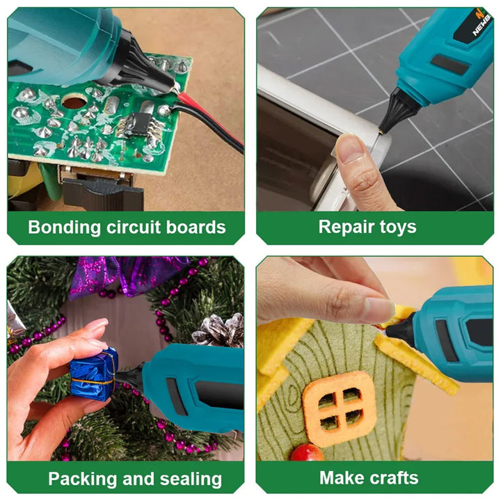 Cordless Hot Glue Gun Portable Rechargeable 100W 280°C  Tool For Makita 18V Battery