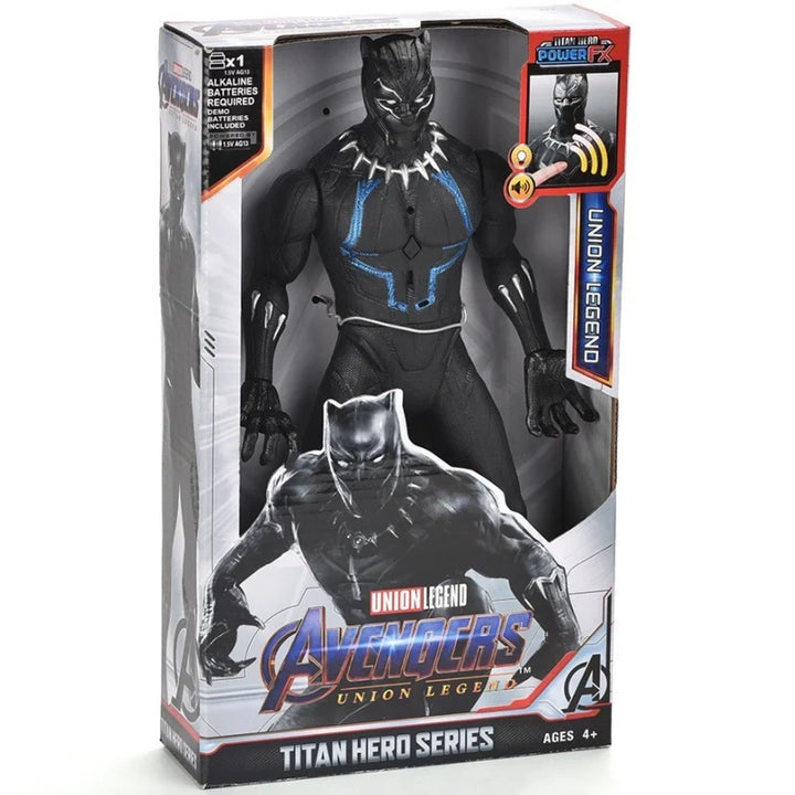 30cm Marvel Avengers Toy Thanos Hulk Spiderman Iron Man Captain America Thor Black Panther With Sound And Light Action Toy